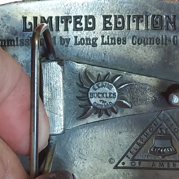 Vintage Belt Buckle Commemorating 100 Years 1876-1976 Telephone Industry - Picture 5 of 10